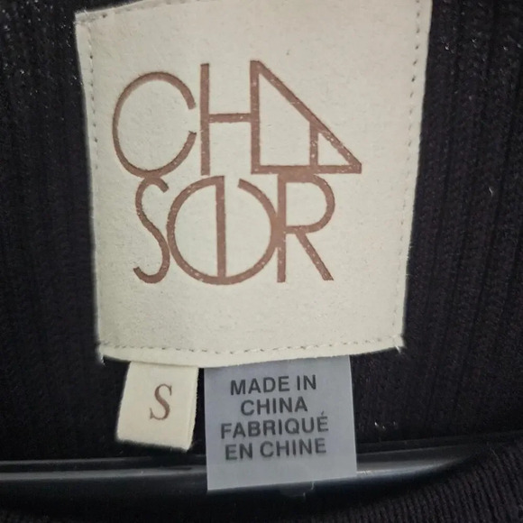 NWT Chaser Veda Fillmore Stripe Midi Dress Small Bodycon Black Silver Heavy - Picture 4 of 9